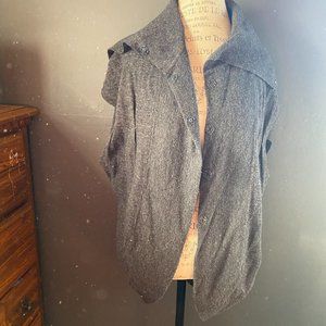 Wool cape vest cardigan jacket